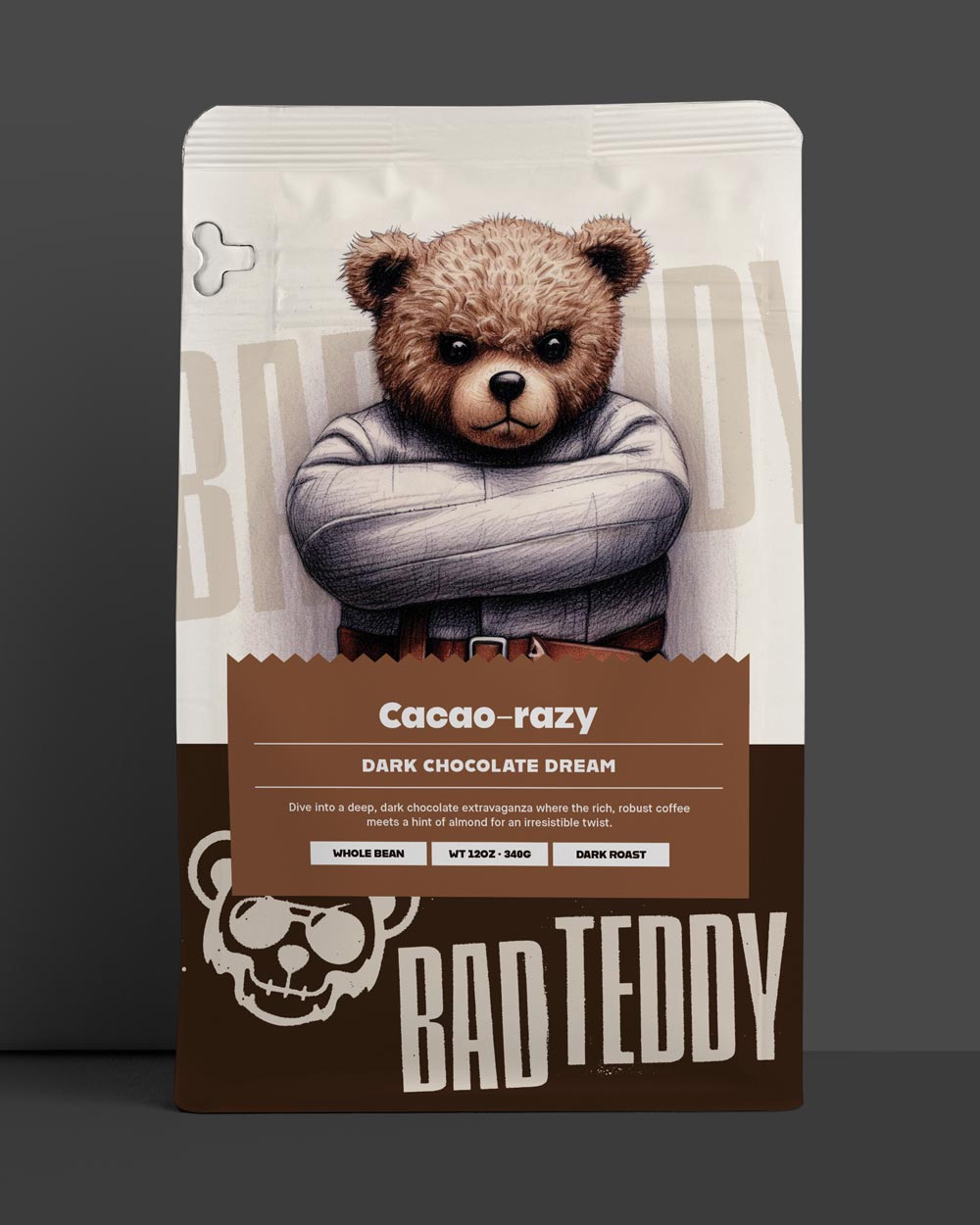 bad teddy coffee bag - cacao-razy flavor